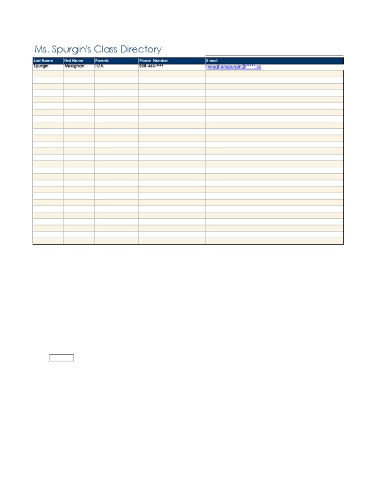 Class Directory | PDF
