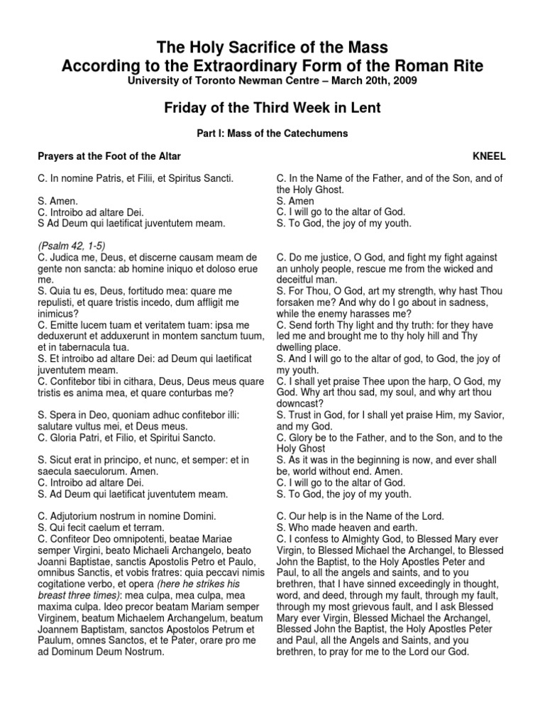 Extraordinary Form Mass Text | PDF