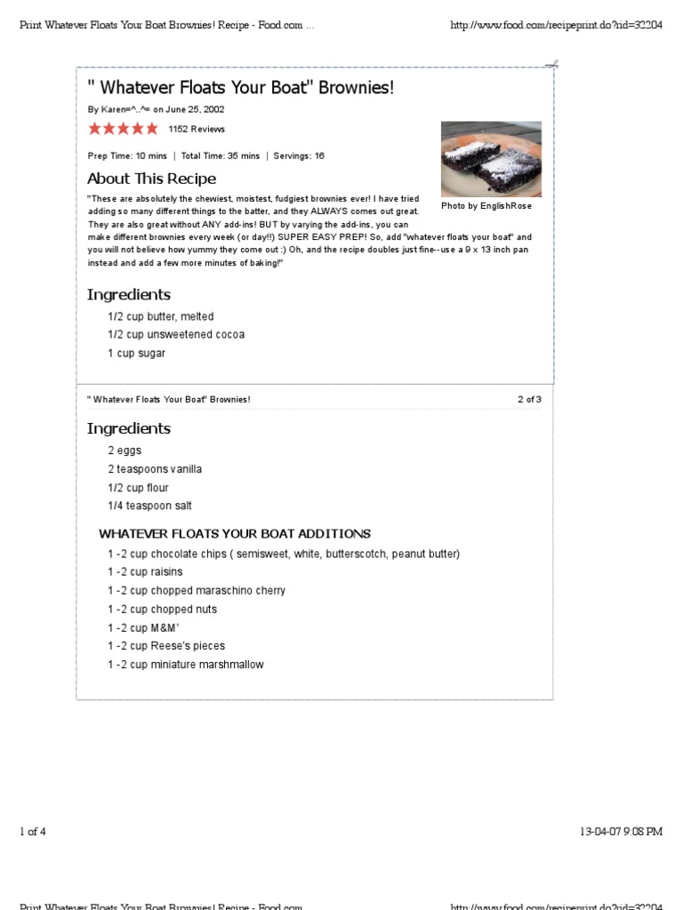 Whatever Floats Your Boat Brownies PDF Chocolate Brownie Chocolate