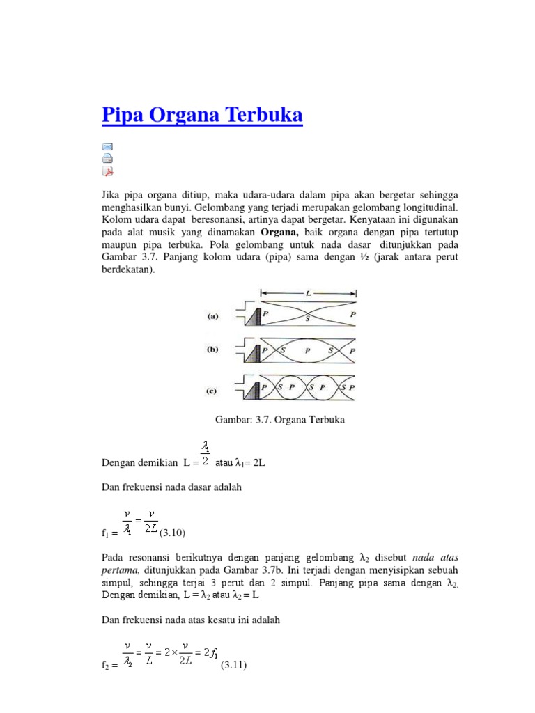 Contoh Soal Pipa Organa Terbuka