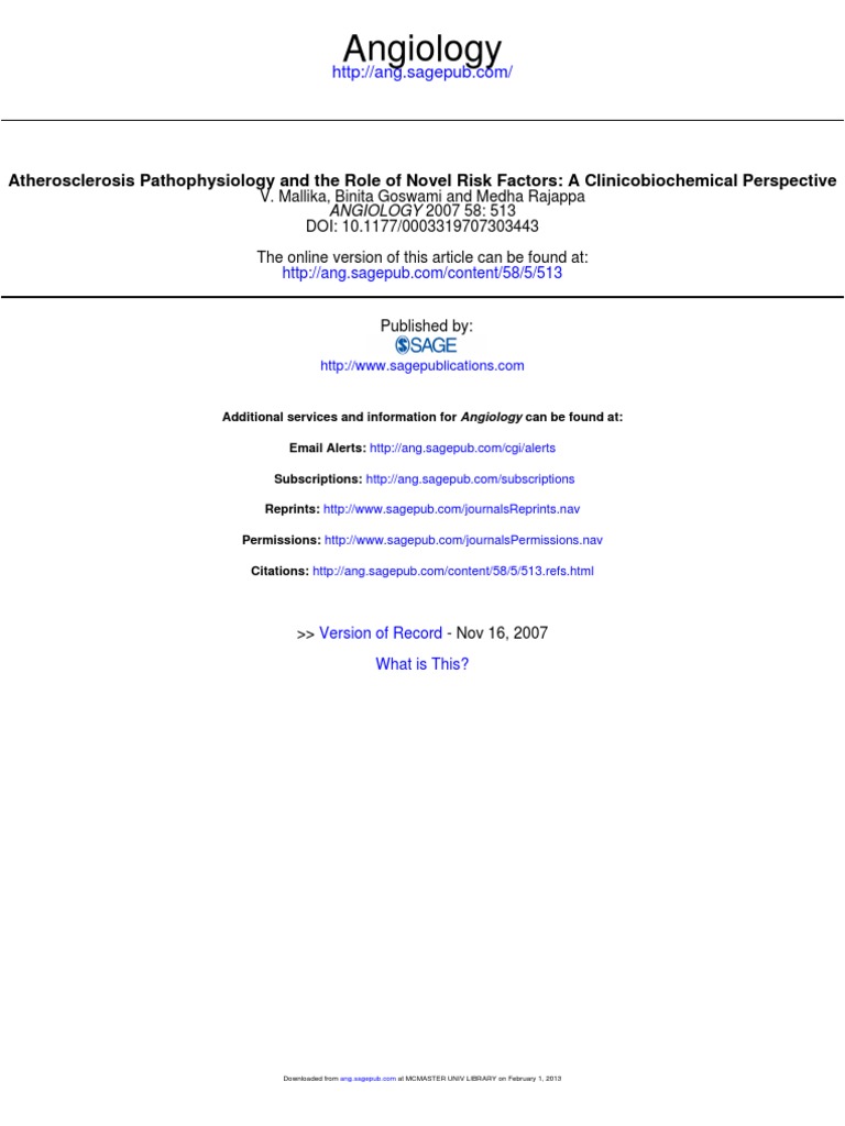 Atherosclerosis Pathophysiology | PDF | Atherosclerosis | Low Density ...