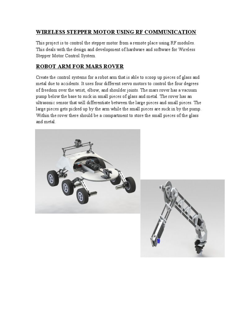 Wireless Stepper Motor & Mars Rover Arm | PDF | Automation | Machines