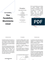 Tríptico Movimiento Circular, Tiro Parabólico, Movimiento Lineal