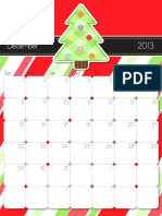 2013 December Printable Calendar Color