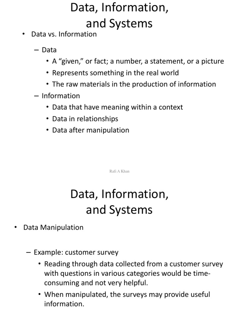 Data and Information Systems Explained | PDF
