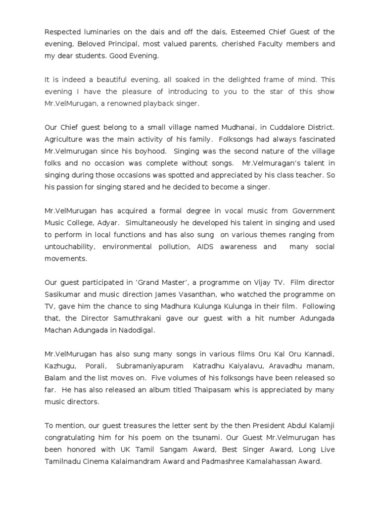 Introduction speech example college picture