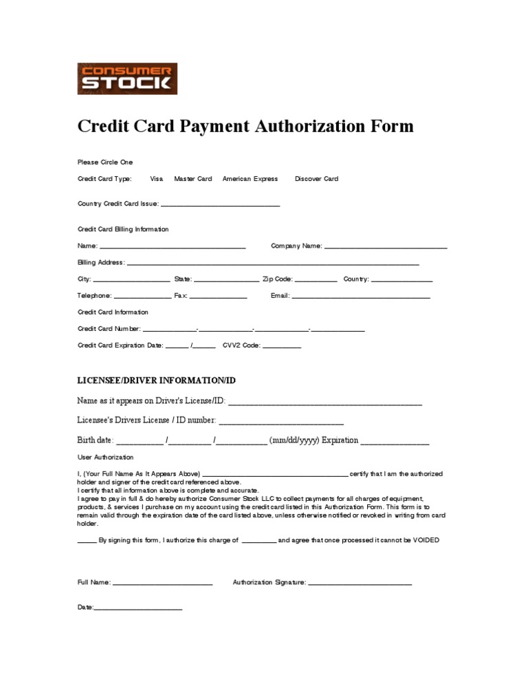 Autorizacion Tarjeta de Credito