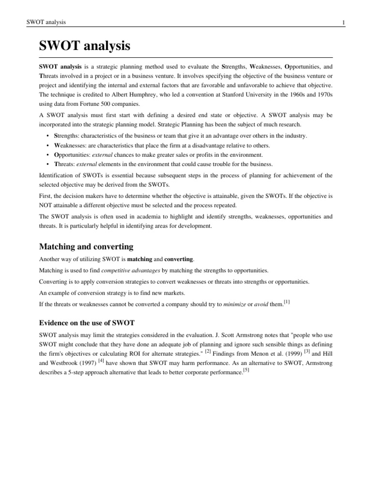 Understanding SWOT Analysis in Business | PDF | Swot Analysis ...