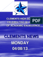 Clements High School Celebrating 30 Years of Academic Excellence