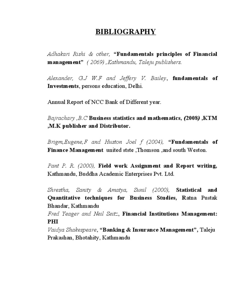Bibliography Banking PDF