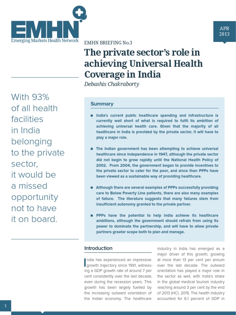 The Role of The Private Sector in Achieving Universal Healthcare in ...