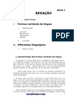 Formas variáveis da língua e suas classificações