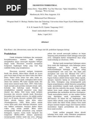 Jurnal Ekosistem Terestrial