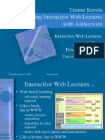Teemu Kerola Producing Interactive Web Lectures With Authorware