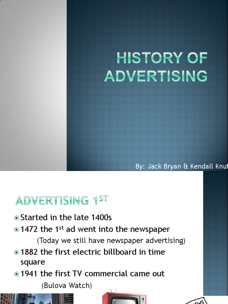History of Advertising Milestones | PDF