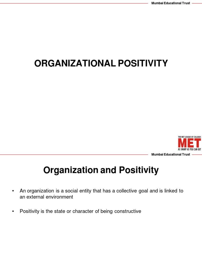 Enhancing Organizational Positivity | PDF | Organizational Culture ...