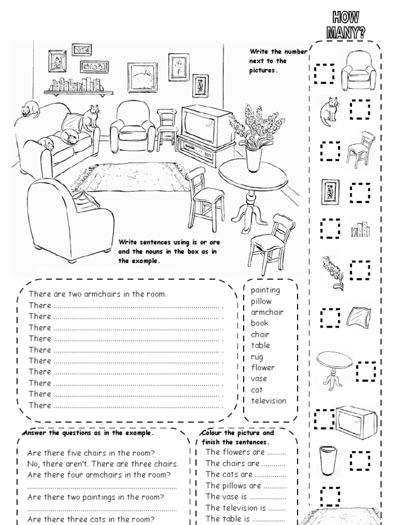 Room Description and Noun Exercises | PDF