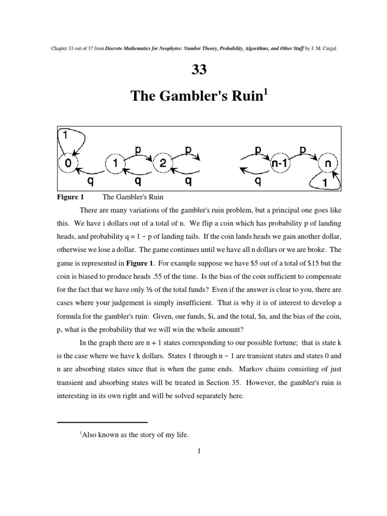 Gambler's Ruin: Probability Formulas | PDF