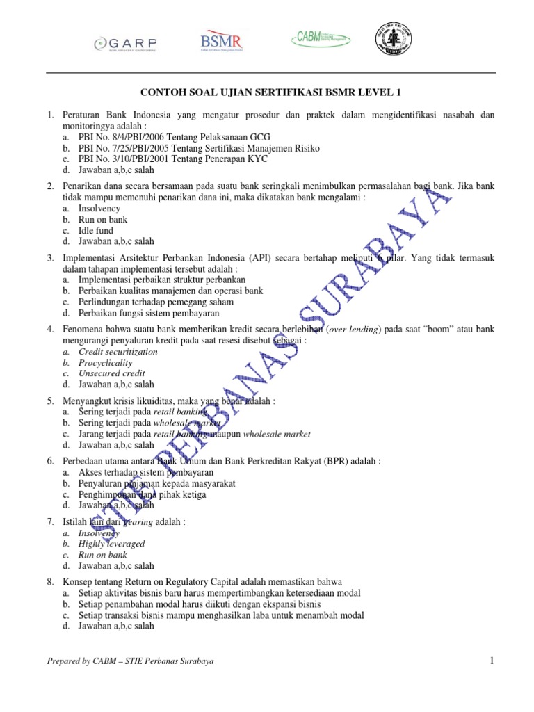 Contoh Soal Ujian Sertifikasi Crmo Studi Indonesia