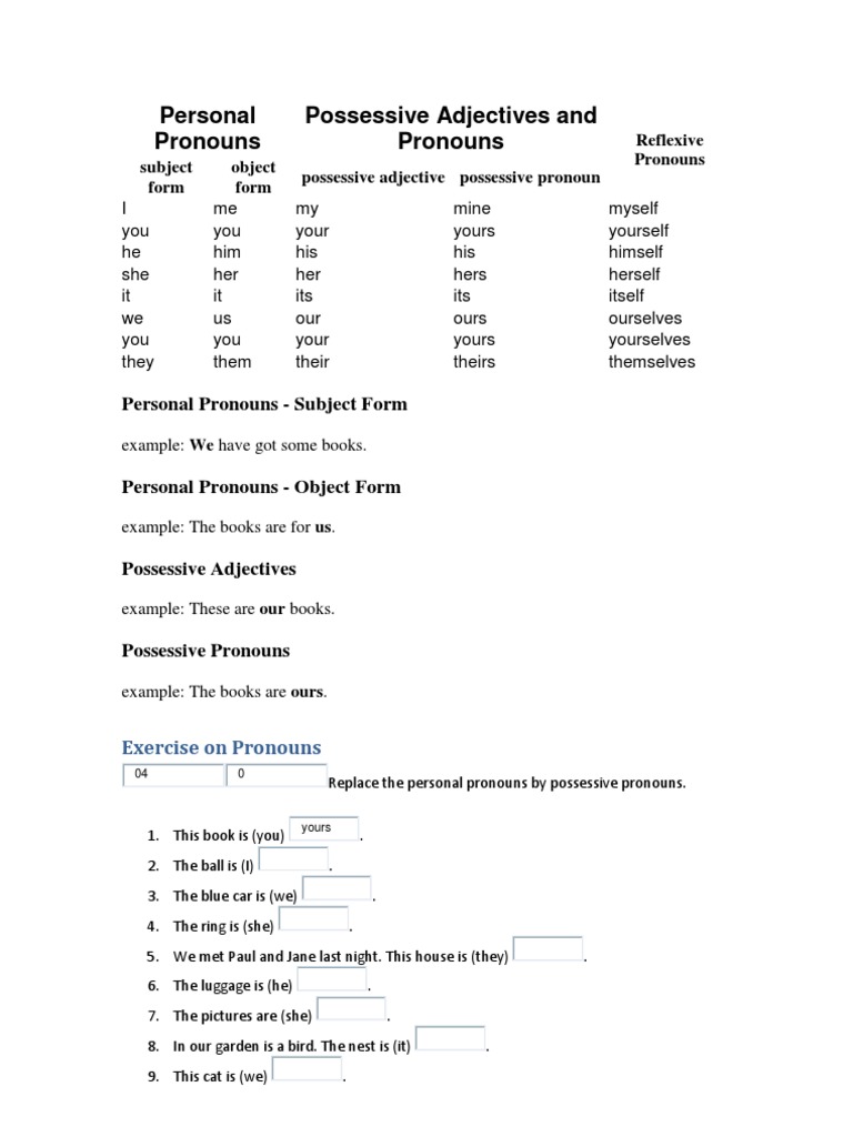 Personal Pronouns | PDF