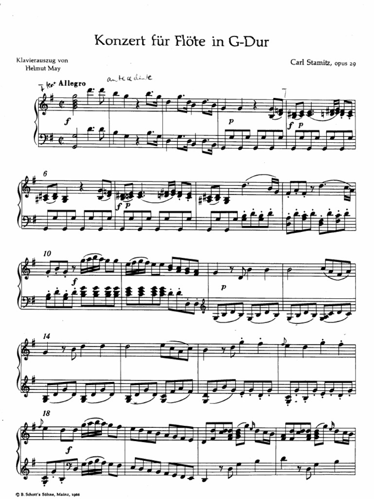 Stamitz. Concerto G Major Op.29. Piano Part PDF Leisure