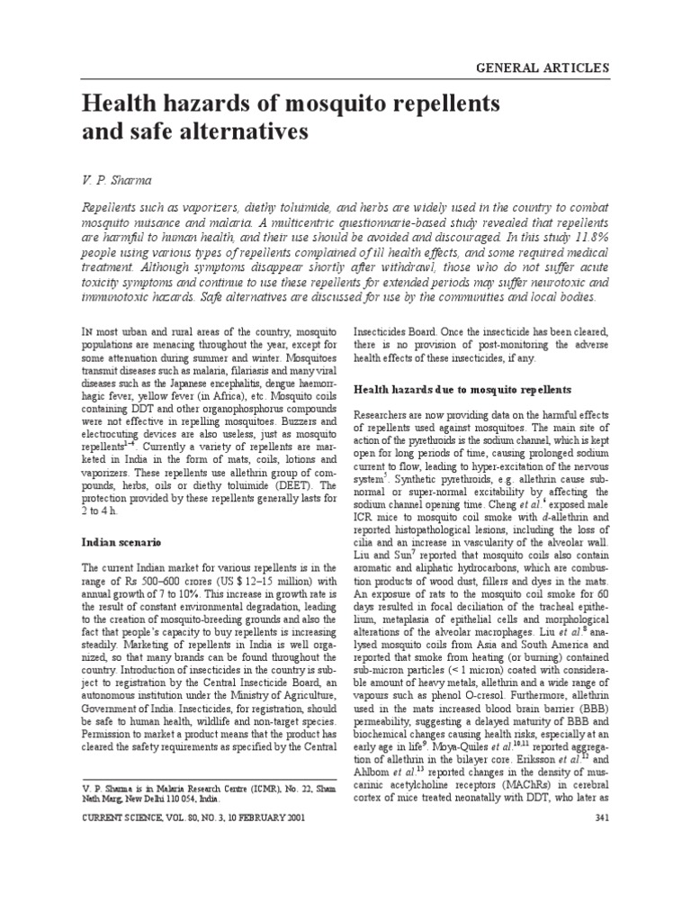 Mosquito Repellent Side Effects Insecticide Mosquito