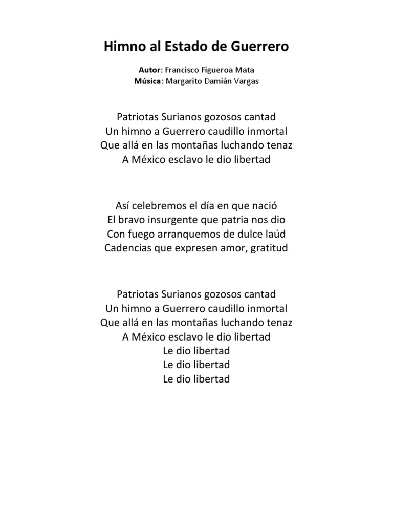 Himno Al Estado de Guerrero PDF