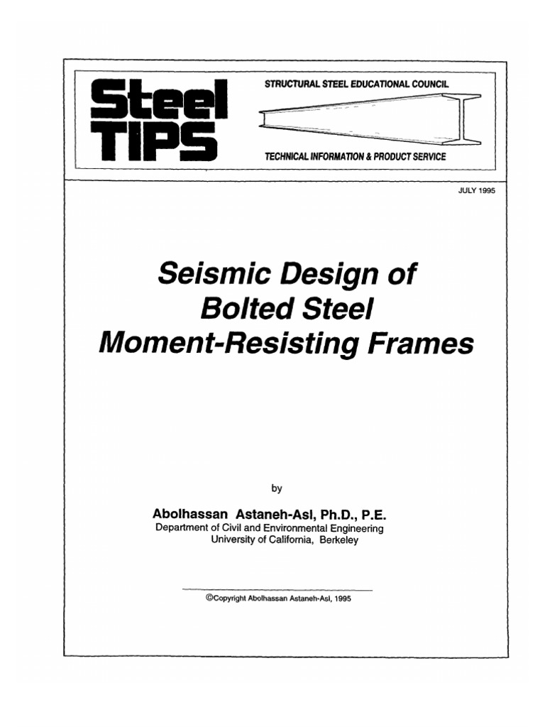 SSEC 1995 Seismic Design of Bolted Steel Moment-Resisting Frames 87p ...