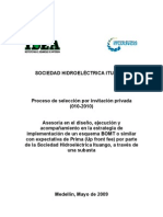 Asesoría diseño e implementación esquema BOMT Proyecto Hidroeléctrico Ituango