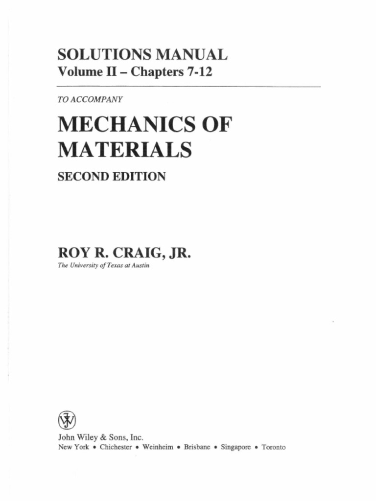 Mechanics of Materials 2e Vol 2 - Craig