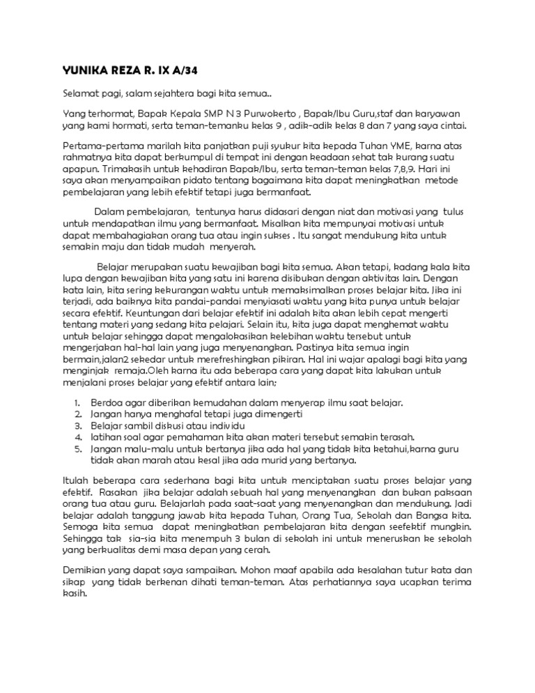 Pidato B Ind Belajar