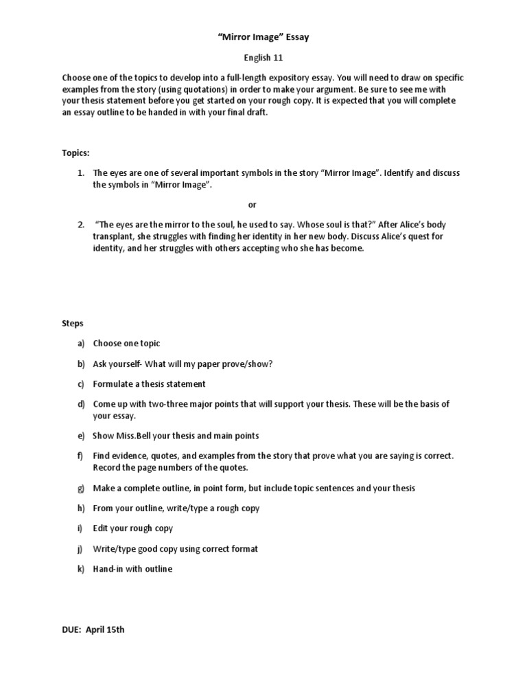 Mirror image and alice in wonderland picture