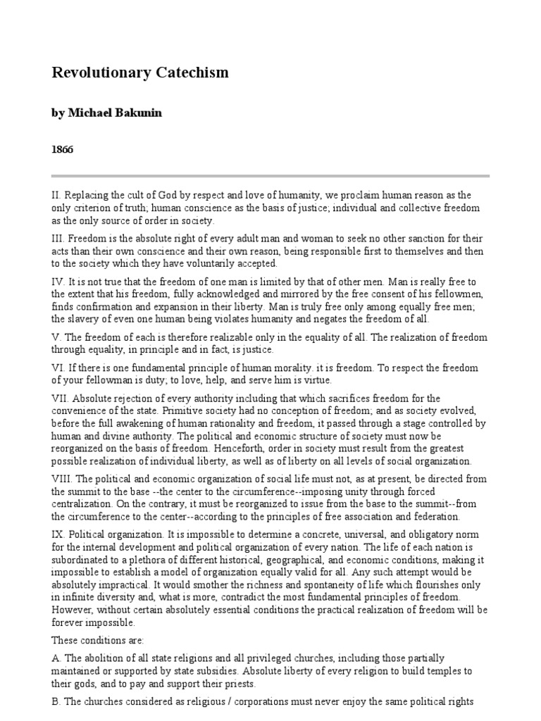 Bakunin Revolutionary Catechism PDF