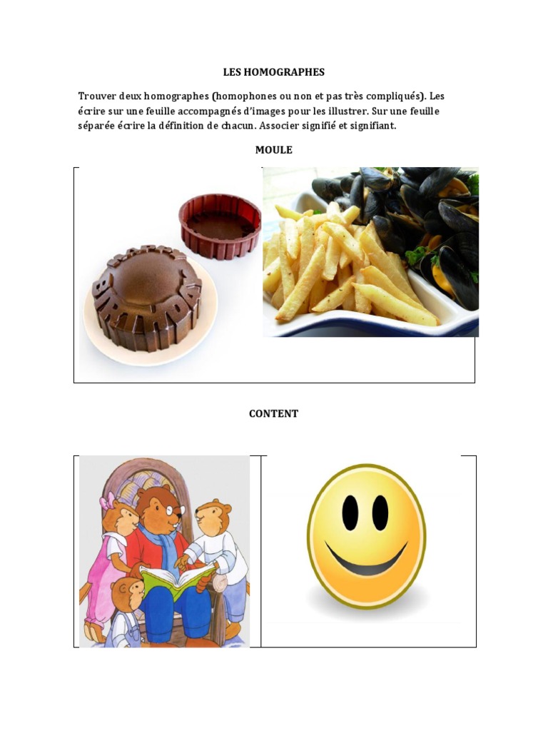 Exemples d'homographes en français | PDF | Arts du langage et discipline
