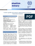 Gender Equality and Women's Empowerment in Palestine - Final Joint Evaluation