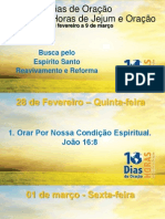 Dias de Oração Horas de Jejum e Oração: Busca Pelo Espírito Santo Reavivamento e Reforma