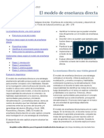 Enseñanza directa: modelo centrado en docente