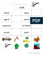 -Eck Word Family Worksheet