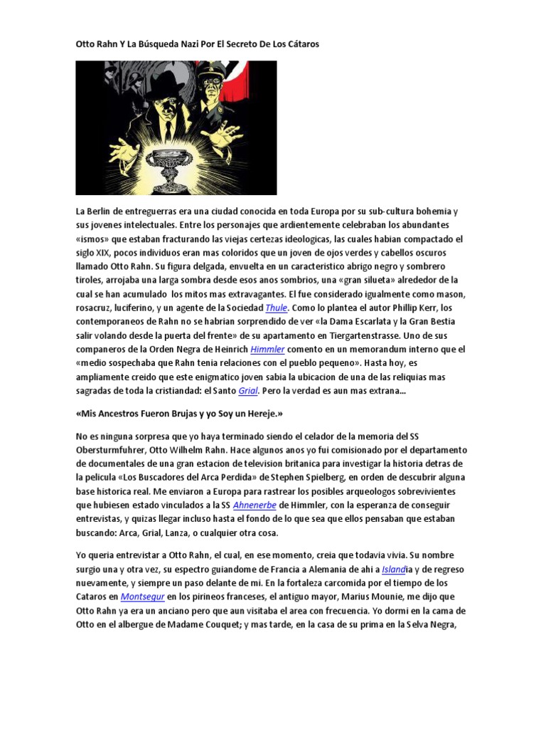 Otto Rahn Y La Búsqueda Nazi Por El Secreto de Los Cátaros | PDF ...