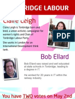 Tonbridge Labour Leaflet - KCC Elections 2013