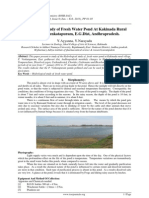 Hydrological Study of Fresh Water Pond at Kakinada Rural Village, P.Venkatapuram, E.G.Dist, Andhrapradesh