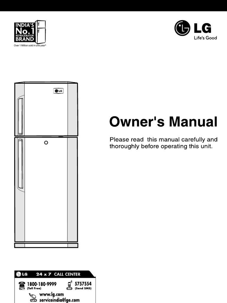 LG Fridge Manual | PDF | Cold | Refrigerator