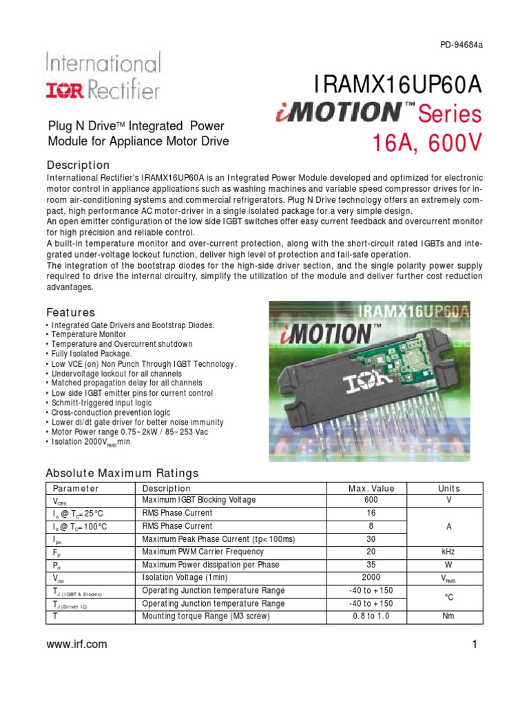 IRAMX16UP60A | PDF | Capacitor | Diode