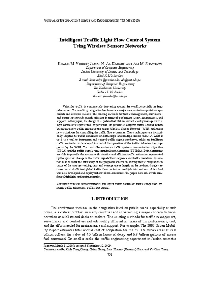 112 - 3393233 - Intelligent Traffic Light Flow Control System | PDF