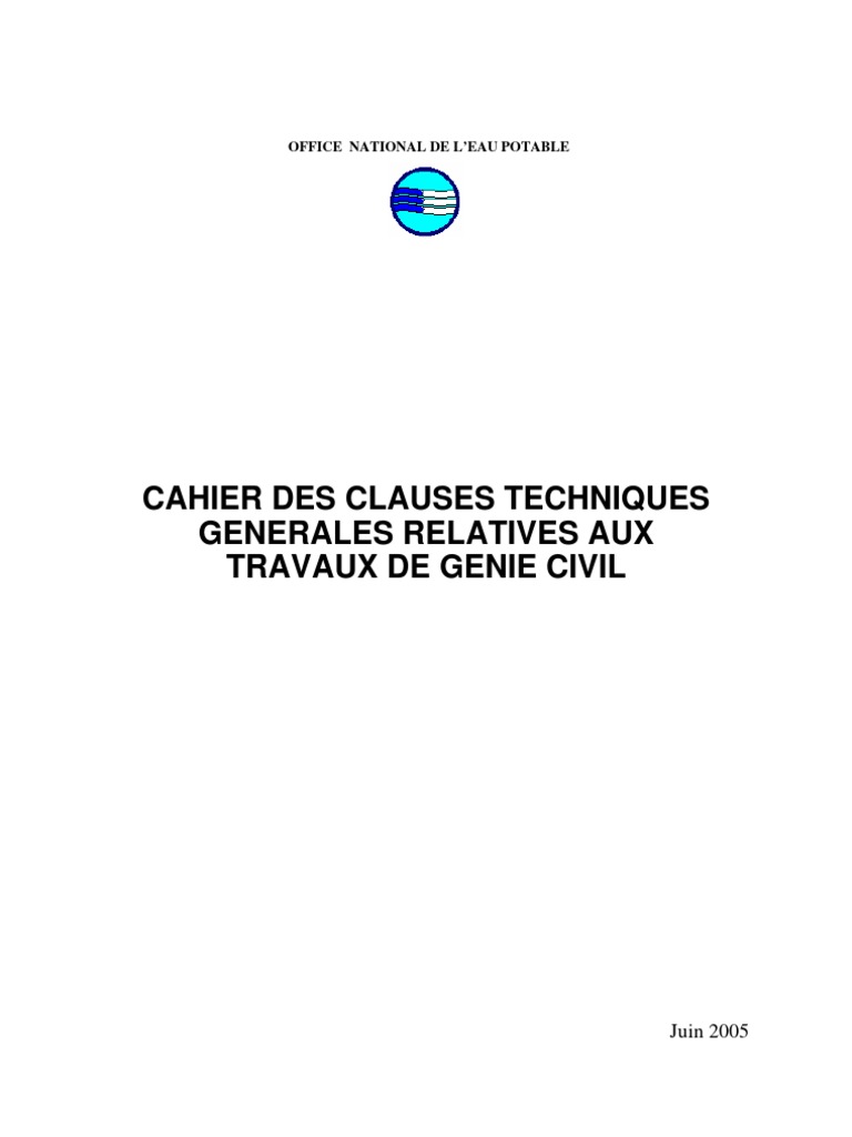Cahier de Clauses Techniques Générales Relatives Aux Travaux de Génie ...