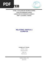 Relatório Prática - Cloretos