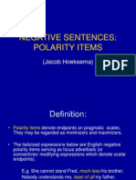 Negative Sentences: Polarity Items: (Jacob Hoeksema)