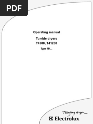 T4900 Operating Manual | PDF | Clothes Dryer | Textiles