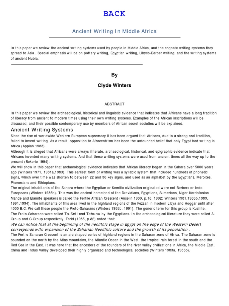 Ancient African Writing Systems | PDF | Cuneiform | Writing