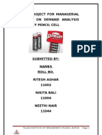 Demand Analysis of Eveready Pencil Cell